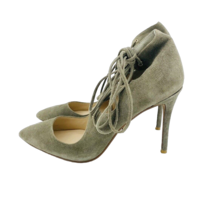 Raye Tessa Pumps Stilettos High Heels Green Suede Leather Lace Up SZ 7 New SH30 - £97.14 GBP