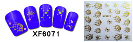 Nail Art 3D Decal Stickers golden spider web halloween XF6071 - £2.63 GBP