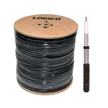 RG6 Coaxial Cable Dual Shield Outdoor Direct Burial Gel 1000ft 18AWG Black 3GHz - $207.78