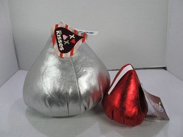 Animal Adventure Silver Hershey Kiss 7&quot; w/Tag Red Hershey Kiss 4&quot; No Tag Plush - $23.38