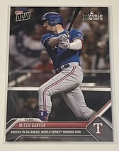 2023 MLB Topps Now Mitch Garver Texas Rangers Win World Series Champs Card #1074 - £7.46 GBP