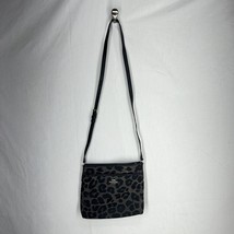 COACH LEOPARD OCELOT FILE CROSSBODY BAG F39036 BLACK GRAY - £65.41 GBP