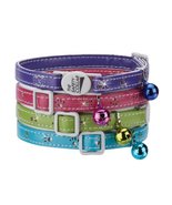 MPP Sparkle Paw Print Cat Collars Faux Leather Design Jingle Bell Buckle... - £8.83 GBP+