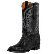 Mens Cowboy Western Boots Real Crocodile Skin Black J Toe Botas Rodeo Size 13.5 - $277.19