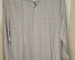 Peter Millar Mens Button Down Dress Shirt Size L White Multi Color Plaid... - $12.19