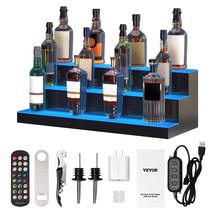 VEVOR LED Lighted Liquor Bottle Display Bar Shelf 30-Inch 3-Tier Illuminated - €157,09 EUR