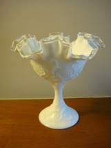 Fenton Spanish Lace Silver Crest Compote - £27.96 GBP