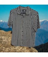 North Face Casual Button Up Shirt Men Size M Plaid Blue White- Short Sle... - $445.14 MXN