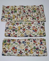 Vintage John Wolf Textile Homemade Kids Curtains Colorfast Valance &amp; 2 P... - £21.71 GBP