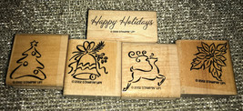 Stampin Up Christmas Rubber Stamp, Wood/Rubber Winter, Holidays, Lot Qty 5 - £6.14 GBP