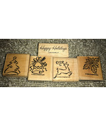 Stampin Up Christmas Rubber Stamp, Wood/Rubber Winter, Holidays, Lot Qty 5 - £6.01 GBP