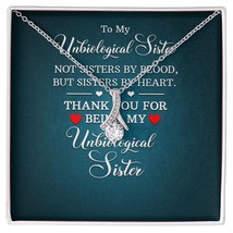 To My Unbiological Sister Not Sister by Blood Alluring Ribbon Necklace Message  - £53.44 GBP+