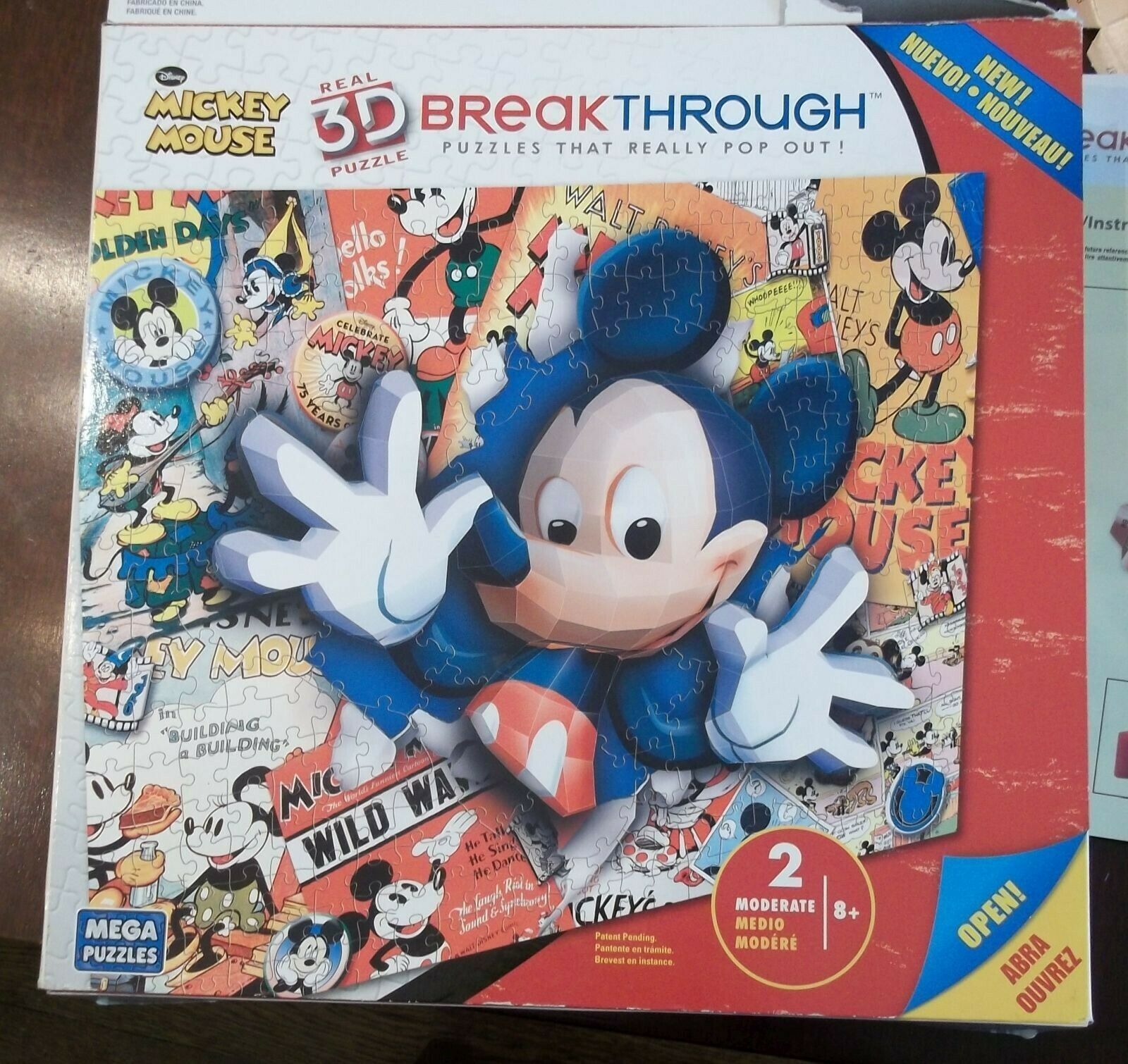 Mickey Mouse 3D Puzzle Break Through Head Hands Pop Out 250 Pieces - £10.11 GBP