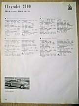 Chevrolet 2100 Automobile Specification sheet-1953 - $2.97
