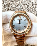 New Citizen Women&#39;s Crystal Eco-Drive Rose Gold Stainless Steel Watch 35 MM - $2,487.84 MXN