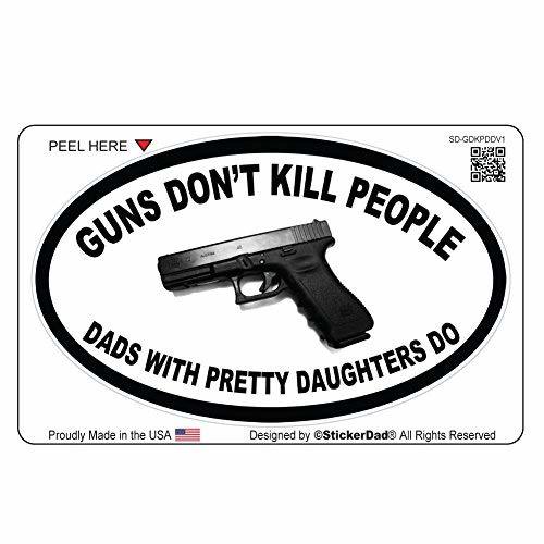 Oval Guns Don&#39;t Kill, Dads Do V1 Full Color Printed Sticker by StickerDa... - $2.96
