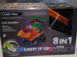 NIB Laser Pegs 8-in-1 Car Runner Lighted the Ultimate Construction Toy Kids - £31.46 GBP
