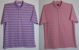 (2) Greg Norman Play Dry Lot Pink Purple Golf Polo Short Sleeve Shirts Size L - £34.48 GBP