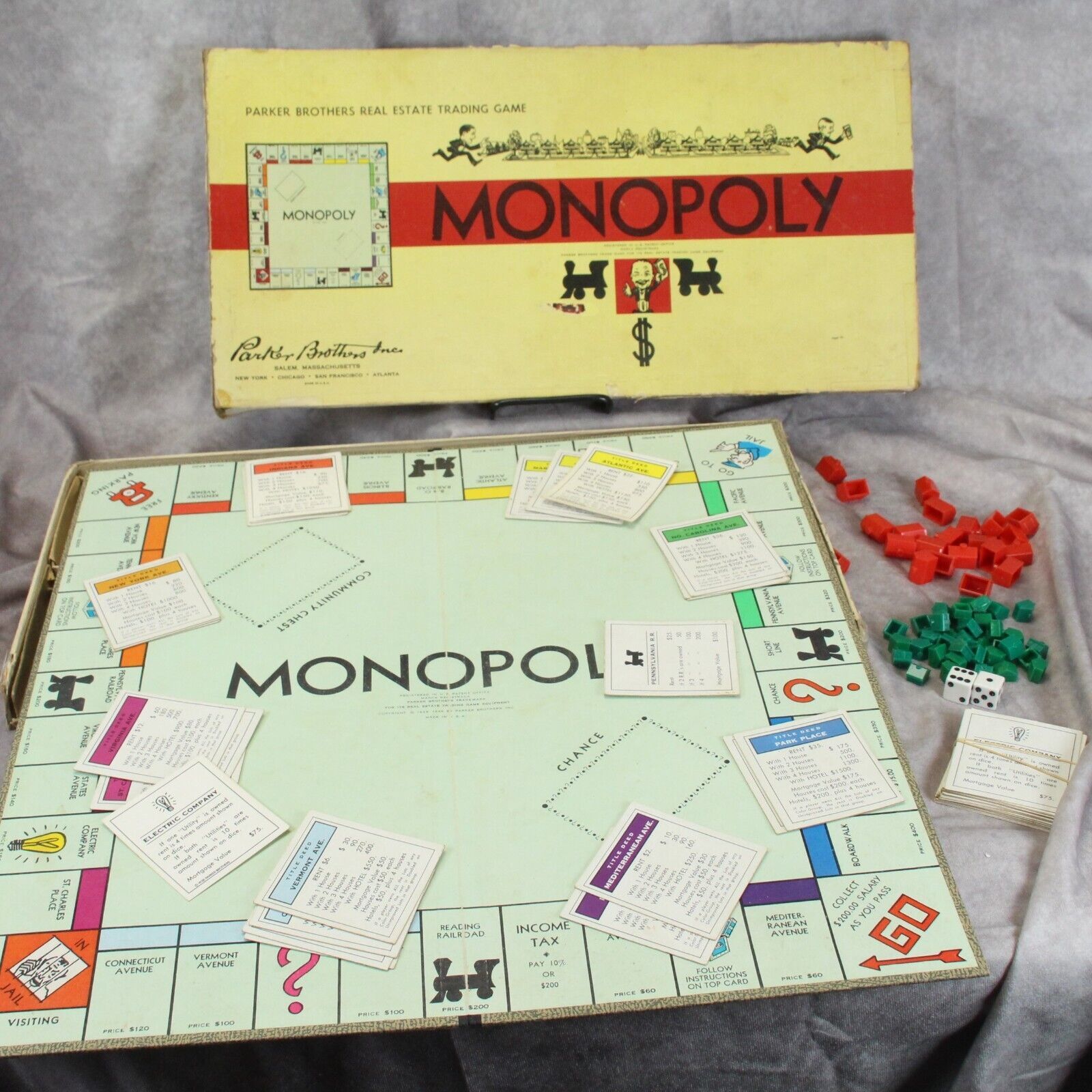 Monopoly Board Game 1936/1946 Parker Brothers Plus Extra Tokens Cards - $36.25