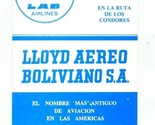 LAB Airlines Ticket Jacket Lloyd Aereo Boliviano  - £17.36 GBP