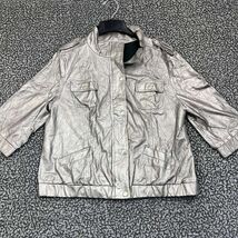 Monroe and Main Jacket Women Extra Large Silver Full Zip Snap Button Out... - €15,40 EUR