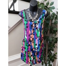Cato Established 1946 Romper Women&#39;s Medium Multi Striped Sleeveless Sco... - $27.72