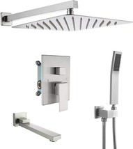 Dobrass Tub Shower Faucets Set Complete With Pre-Embedded Valve,, Brushed Nickel - £205.57 GBP