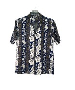 Aloha Republic Mens Sz XL Hawaiian Button Up Shirt Navy Floral Sea Turtles - £20.11 GBP