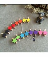 100pcs Star Wooden Bookmark Pegs,Wooden Clips,Children&#39;s Favor Gift Deco... - $5.00