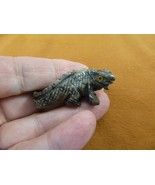 Y-LIZ-IG-28) gray baby IGUANA LIZARD SOAPSTONE Peru gem FIGURINE stone s... - $12.33 CAD