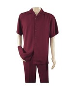 Men INSERCH 2pc Walking Leisure Suit Shirt Pants Set Short Sleeves 9356 ... - $140.77 CAD