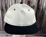 Vintage YoungAn White Black Plain Snapback Trucker Hat - NOS - £11.40 GBP