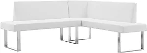 Armen Living Amanda Sectional in White and Chrome Finish 79.5&quot;x58&quot;x22&quot; - $1,323.99
