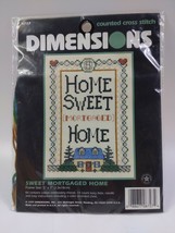 1997 Dimensions Counted Cross Stitch Kit 6727 Sweet Mortgaged Home 5" x 7" - $9.90