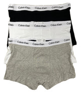 Calvin Klein Cotton Stretch 3-Pack Men&#39;s Trunks, Black/White/Grey - £23.79 GBP+