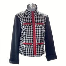 LESLIE STUART Jacket B&amp;W Checkered Women&#39;s Size 6 Acrylic Blend - £17.69 GBP