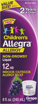 Children’s Allegra 12-Hour Allergy Relief Liquid 8oz – Grape, Non-Drowsy - $276.38 MXN