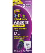 Children’s Allegra 12-Hour Allergy Relief Liquid 8oz – Grape, Non-Drowsy - $20.87 CAD