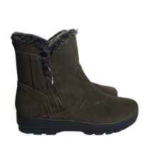 Easy Spirit Women Adabelle Dark Green Leather Faux Fur Snow Winter Bootie Size 8 - £109.92 GBP