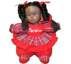 Vintage Caribb EAN Collection Jamaica Doll Plush Body Vinyl Head 12&quot; Plush Aa Toy - £17.92 GBP