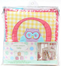 Laura Ashley Baby 3 Piece Wall Art Set OWLPHABET Pink 10 In X 10 In - £10.25 GBP