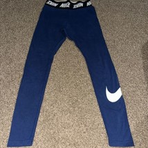 Women&#39;s Nike Blue Pull On Stretch Skinny Sportswear Club Leggings sz Small - £9.73 GBP