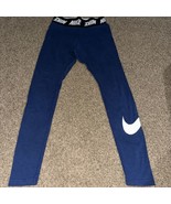 Women&#39;s Nike Blue Pull On Stretch Skinny Sportswear Club Leggings sz Small - $12.19