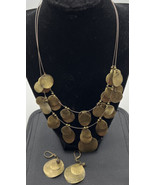 Bronze Necklace and Earrings Set 20” - £15.67 GBP
