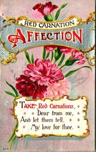 Red Carnation Affection Take From Tell My Love for Thee 1910s Embossed Postcard - £2.79 GBP