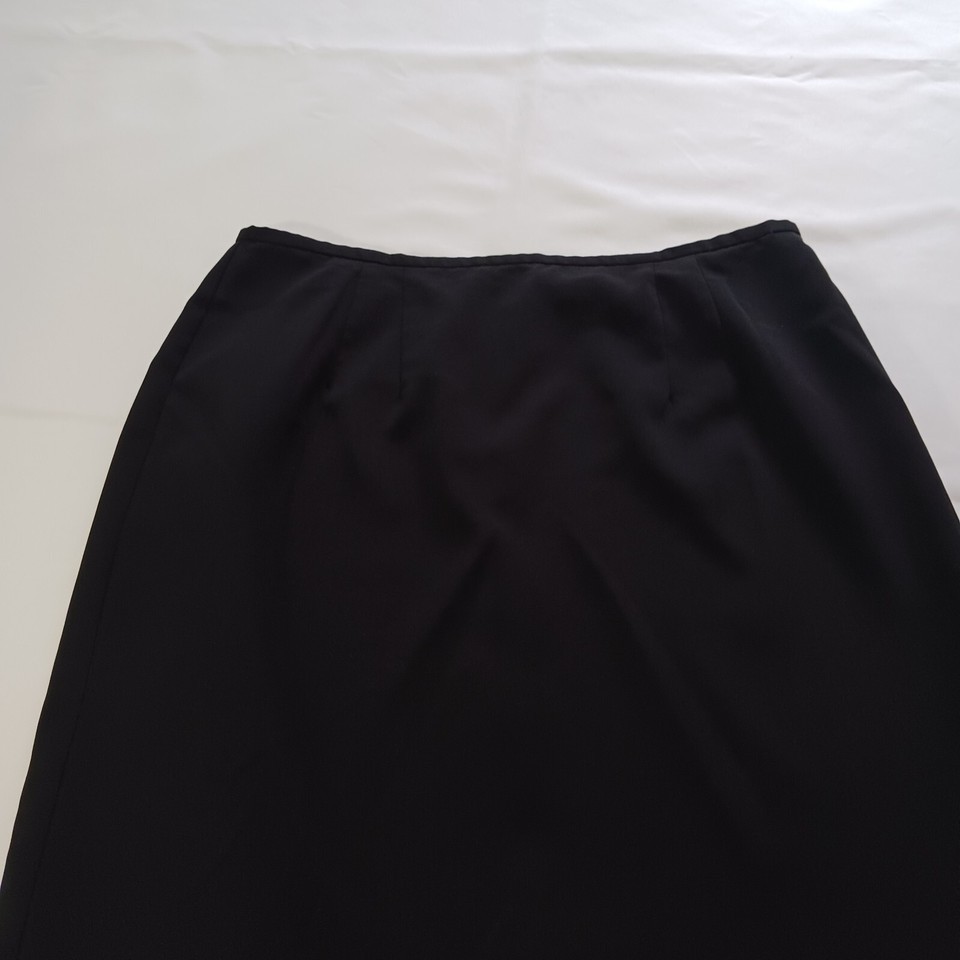 Norton McNaughton Back Zipper & Slit Women's Black A-Line Skirt Size 14 Waist 33 Item image 5