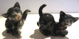 Vintage Black Cat Salt &amp; Pepper Shakers Japan - £13.53 GBP