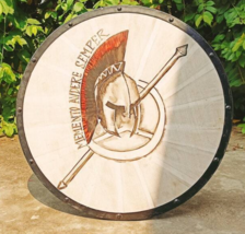 Memento Avdere Semper Wooden Spartan Shield  - £133.39 GBP