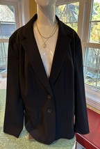 Sejour Woman&#39;s Blazer Jacket Black Cotton Blend Stretch Lined Size 18W P... - $15.40