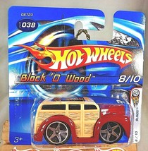 2005 Hot Wheels #38 1st Edition Blings 8/10 BLOCK O WOOD Cranberry 5Sp ShortCard - £6.25 GBP